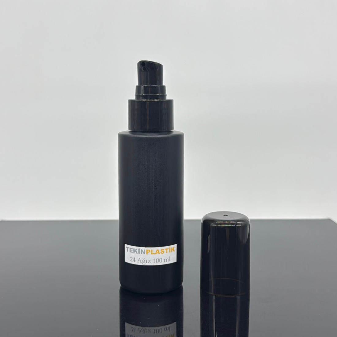100 ml Siyah Polietilen Şişe Siyah Kristal Losyon Pompalı