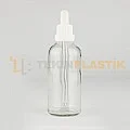 100 ML Toptan Şeffaf Cam Damlalıklı Dropper Şişe Beyaz Plastik Kilitli Kapaklı Takım 100 ML Toptan Şeffaf Cam Damlalıklı Dropper Şişe Beyaz Plastik Kilitli Kapaklı Takım