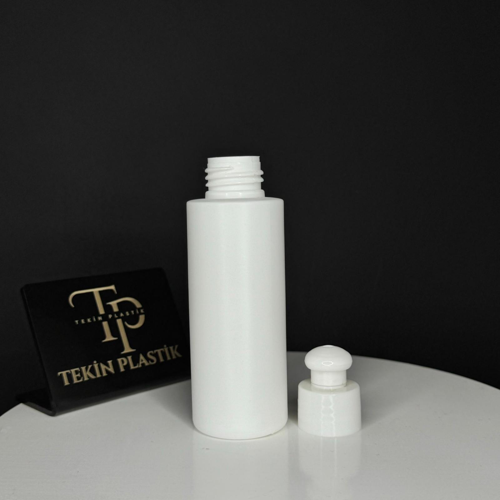 Polietilen Şişe Beyaz 100 ML Plastik Beyaz Şampuan Kapak
