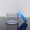 100 ml Şeffaf Mavi Kapaklı Tıpalı Akrilik Kavanoz