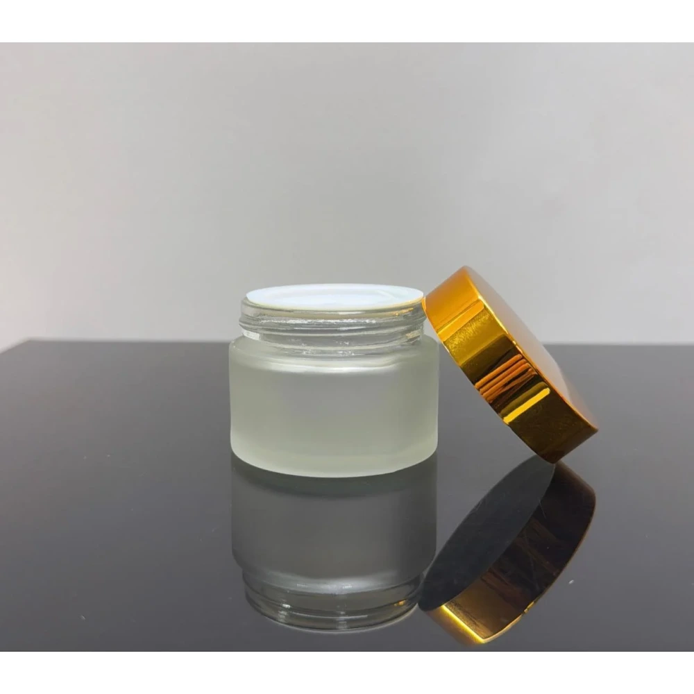 Krem Kavanozu 50 ml Parlak Gold Kapaklı Tıpalı