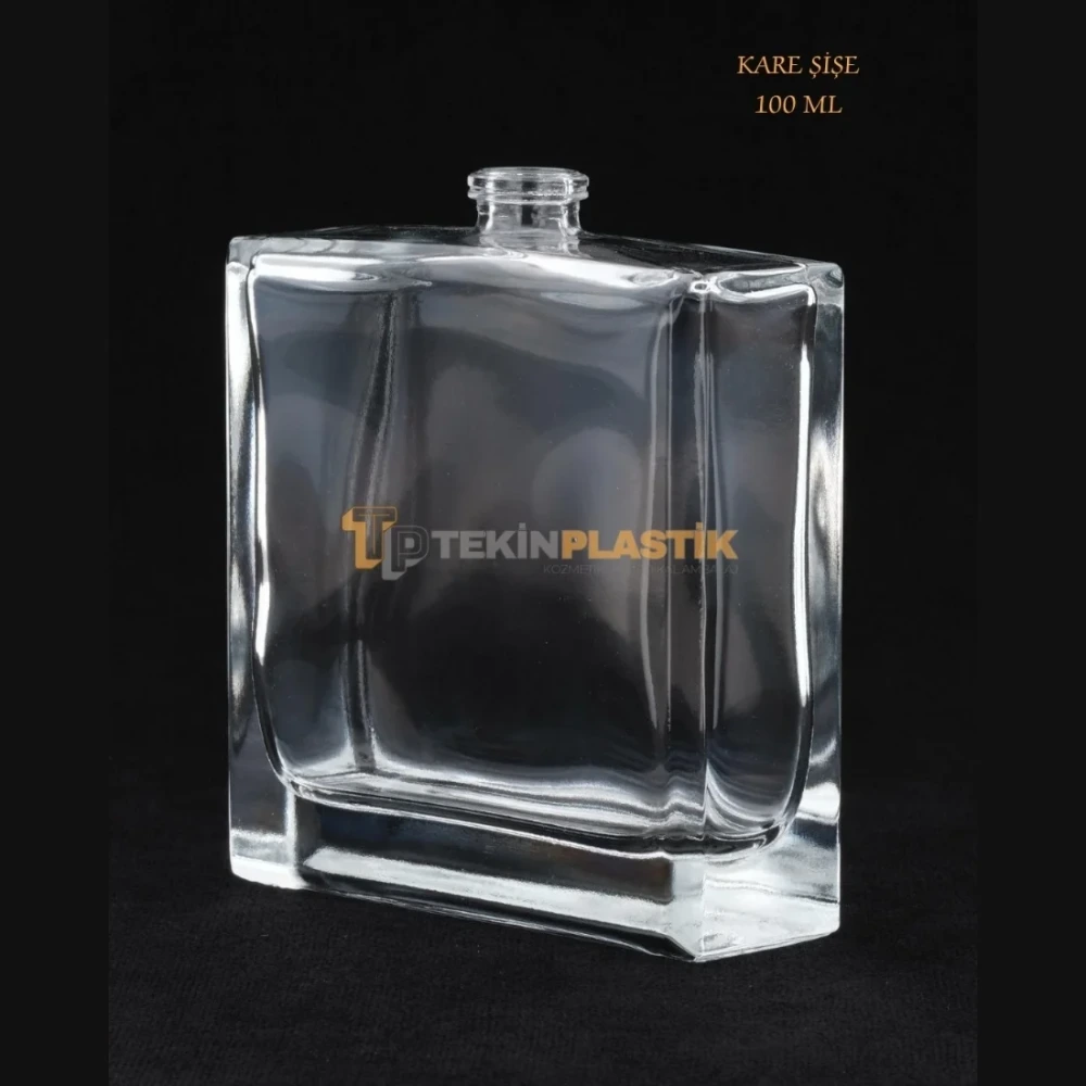 PARFÜM ŞİŞESİ KARE MODEL 100 ML ŞEFFAF CAM